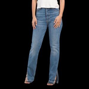 EB Denim Unraveled Women's Two Straight Leg Jeans, Size 23, Blue - New with Tags